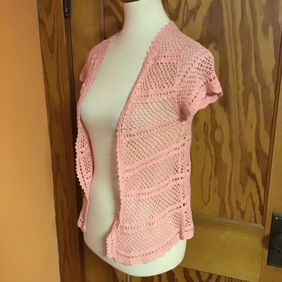 Vintage 90s pink crocheted cardi - Picture 5 of 10